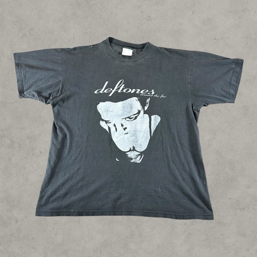 Vintage Deftones‎ Shirt Men XL Black 90s Around The Fur Nu Metal Euro Band Tee